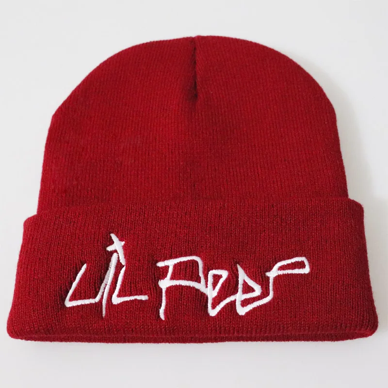 DRESSUUP Lil Peep Beanie с вышивкой xxxtentacion Мужская и женская вязаная шапка вязанные шапочки Skullies теплая зимняя унисекс Лыжная хип-хоп шапка - Цвет: C2