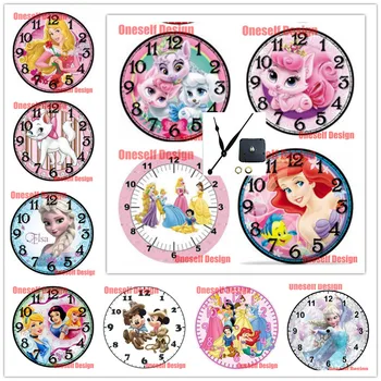 

princess wall sticker clock 5d diamond painting with clock cartoon 5d diamond embroidery sale with clock anime Christmas gift