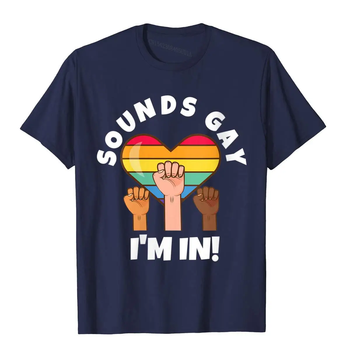 Womens Sounds Gay I'm In V-Neck T-Shirt__B11309navy