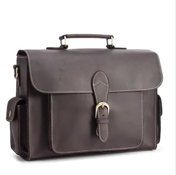 

ALAVCHNV original design new men's crazy horse retro shoulder Messenger bag leather business portable briefcase 2058