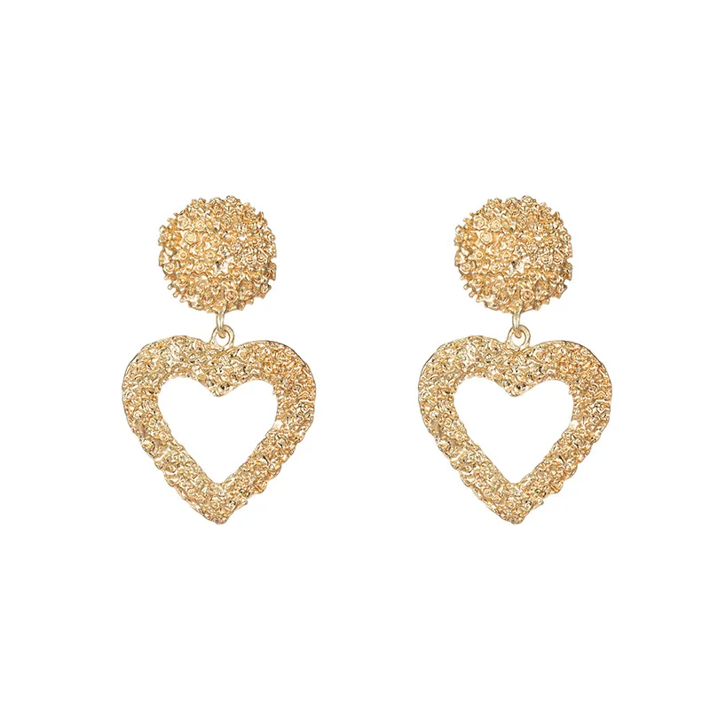 Новые модные серьги в форме сердца из сплава с рисунком женские европейском и