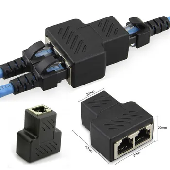 RJ45 Coupler Female Connector 2 Way RJ45 Network Splitter Adapter Extender, LAN Connector,Suitable for Cat5 Cat6 Ethernet