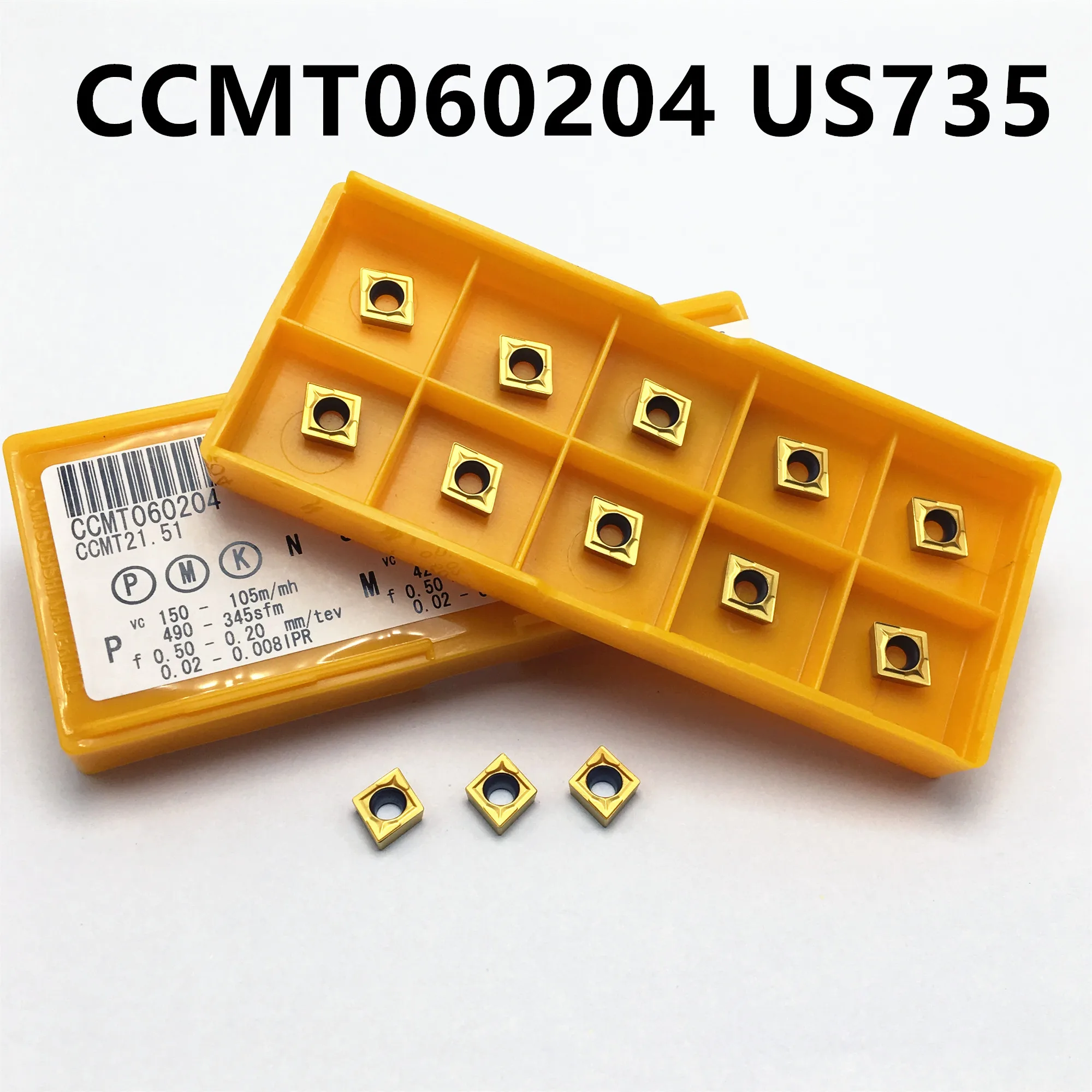 

10PCS CCMT060204 US735 Carbide Insertion Internal Wheel Cutter CCMT 060204 CNC Cuttering Tool Lathe Tool