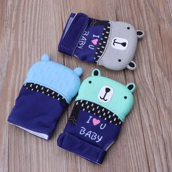 

Baby Teething Mitten Silicone Teether Toy BPA Free Washable Durable Teething Glove Provides Soothing Relief from Sore Gums T3LA