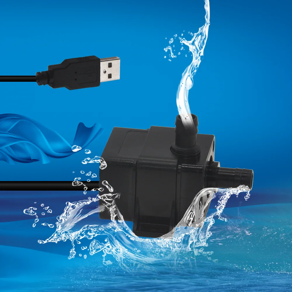 DC 5V USB Water Pump Submersible Water Pump Waterproof Low Noise Brushless DC pump Brushless Aquarium Tank Fountain
