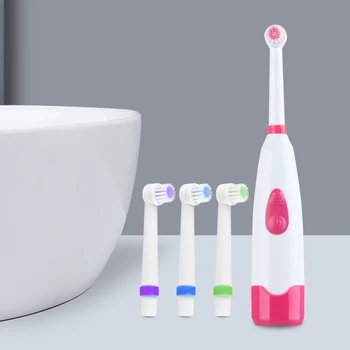 

1 Set Teeth Brush With 2 Brush Heads Battery Operated Non-Rechargeable Soft Hair Teeth Brush For Adults Kids Oral Care Clean