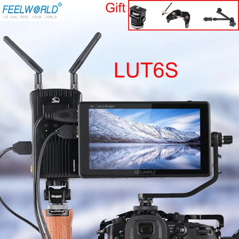 FEELWORLD LUT6S LUT6 6 дюймовый 2600nits 3D LUT HDR сенсорный экран DSLR камера полевой монитор 3G SDI 4K