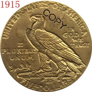 

24-K gold plated 1929 $5 GOLD Indian Half Eagle Coin Copy