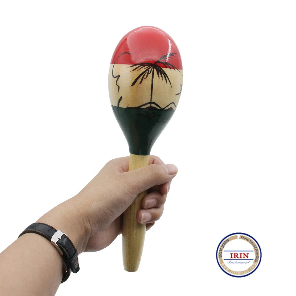 Горячая деревянные maracas цвет ручной работы резьба раннее образование maracas Orff детский песочный молоток музыкальный инструмент игрушка