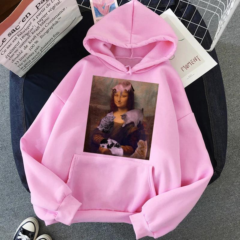Mona Lisa забавные Harajuku эстетические толстовки для женщин гранж мультфильм 90s винтажные толстовки модные хип хоп Ullzang толстовка женская - Цвет: xd20190926-930
