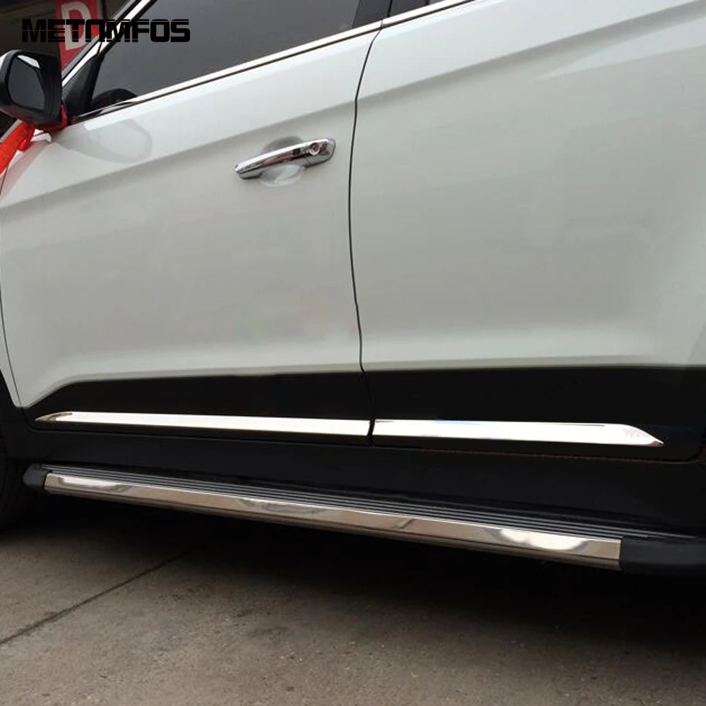 Для hyundai Cantus Creta ix25 углеродное волокно боковой двери полосы кузова юбки формовочная отделка украшения аксессуары для стайлинга автомобилей