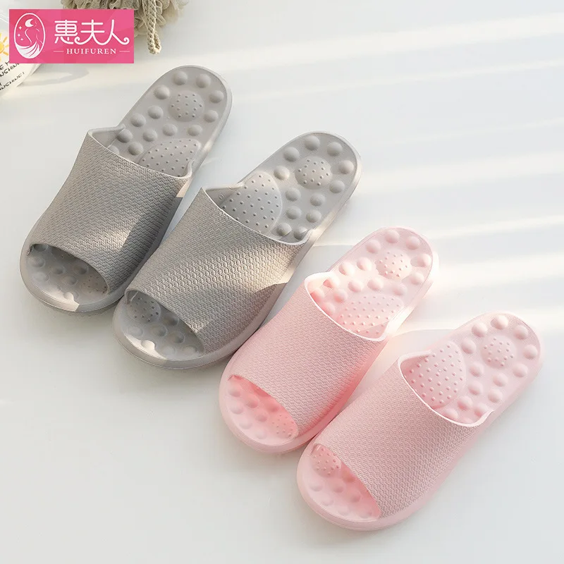 

Massage Bathroom Slippers Women Indoor Household Non-slip Bath EVA Soft Bottom Slippers Men Shoes Indoor Slippers