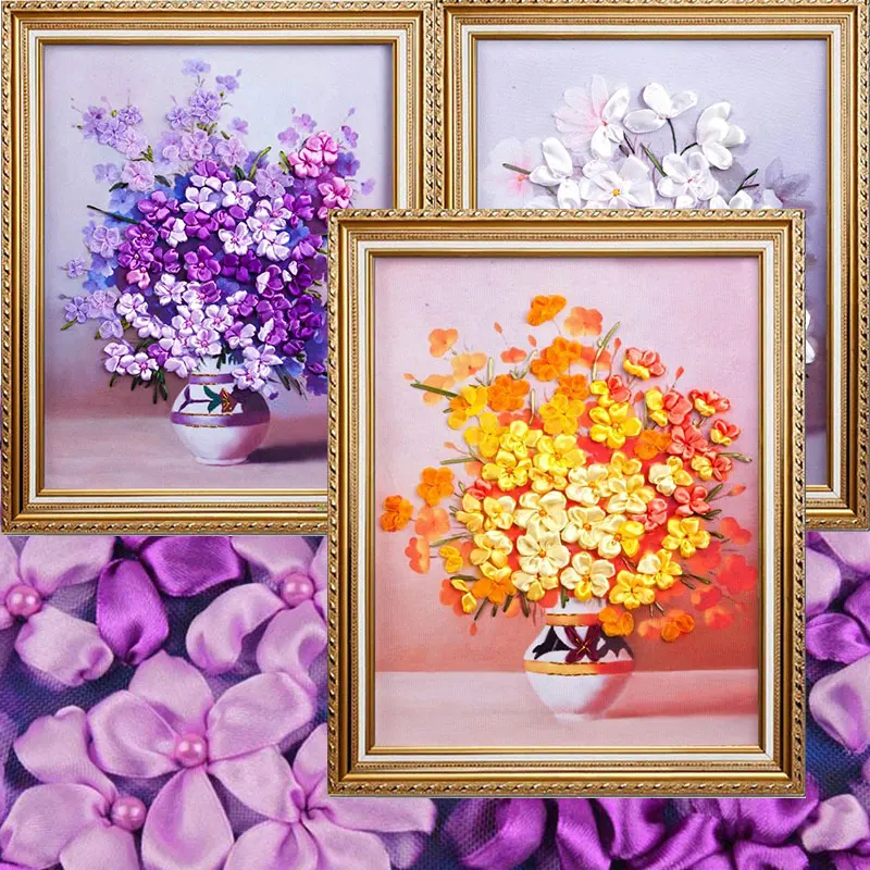 3D DIY красочная фотография ваза Набор для вышивки крестиком вышивка живопись