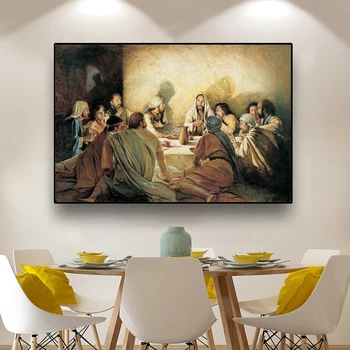 

The Last Supper Da Vinci Famous Oil Painting on Canvas Jesus Religious Posters and Prints Wall Picture for Living Room Decor