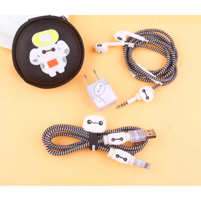 Прекрасный мультяшный usb-кабель DIY наклейки для зарядного устройства защитная сумка-чехол Защита провода крышка протектор для iPhone X/Xs зарядное устройство
