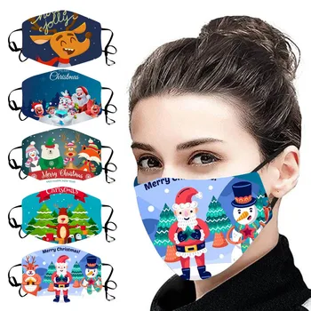 

Bioaqua Mask For Face Skin Care Christmas Activated Carbon Mouth Christmas Print Face Mask Protection Mask Masque Noir