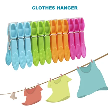 

10pcs Hanging Pegs Clips Laundry Clothes Pins Racks Heavy Duty Plastic Hangers for Household Clothing Easy Supplies