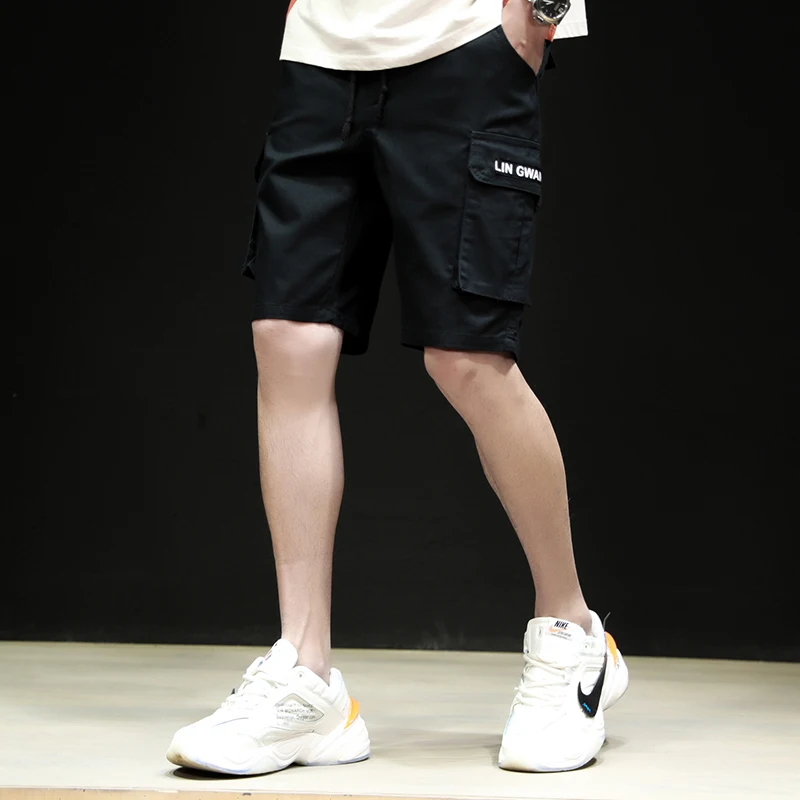 Мужской модный тренд на лето г. Красивый, свободный и повседневный большой карман с принтом монограммы шорты