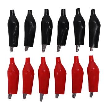 

Insulated Crocodile Alligator Test Clip Clamp 45mm 12pcs Red Black