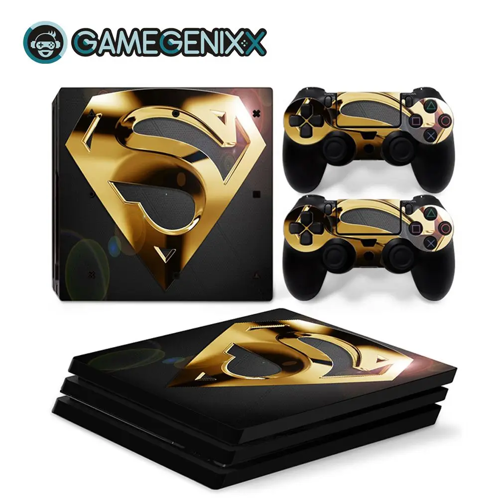 GAMEGENIXX Кожа Наклейка Защитная Наклейка Обложка для PS4 Pro консоли и 2 контроллеров-Супермен