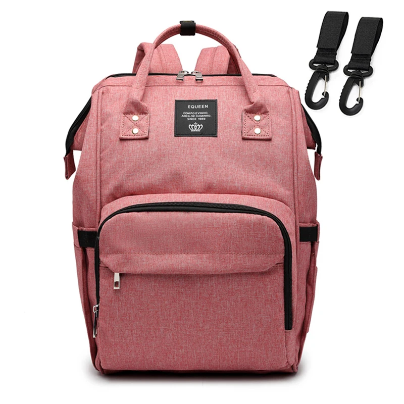 M28-pink Детские пеленки сумка Мама Коляски Сумки USB большой емкости водонепроницаемый подгузник сумка наборы Мумия Материнство путешествия рюкзак кормящих сумки - Цвет: M28-pink