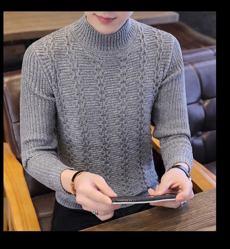 Мужской сексуальный обтягивающий лонгслив осенний однотонный вязаный пуловер тонкие свитера с круглым вырезом облегающий свитер пуловеры плюс размер 2XL