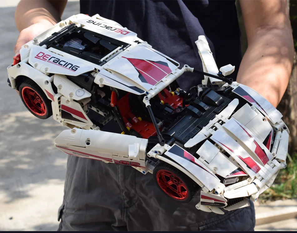 Veículo de Controle Blocos de Construção Carro de Corrida Brinquedo para Crianças Remoto Montado Modelo Técnica rc - Não-rc Tijolos Moc 19 Brinquedos e hobbies