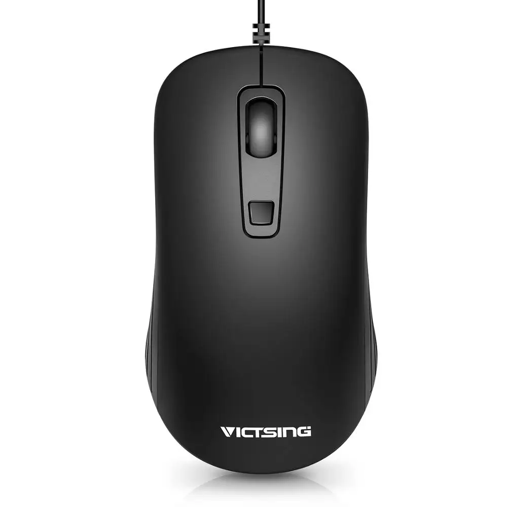 VicTsing PC081 USB Проводная мышь 3200 dpi Регулируемый симметричный дизайн обе руки костюм для ноутбука ноутбук ПК рабочая компьютерная мышь - Цвет: Black Wired Mouse