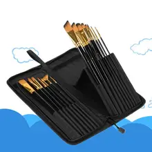15 шт./компл. остроконечные плоские верхние краски кисти ручка набор масляная живопись инструменты