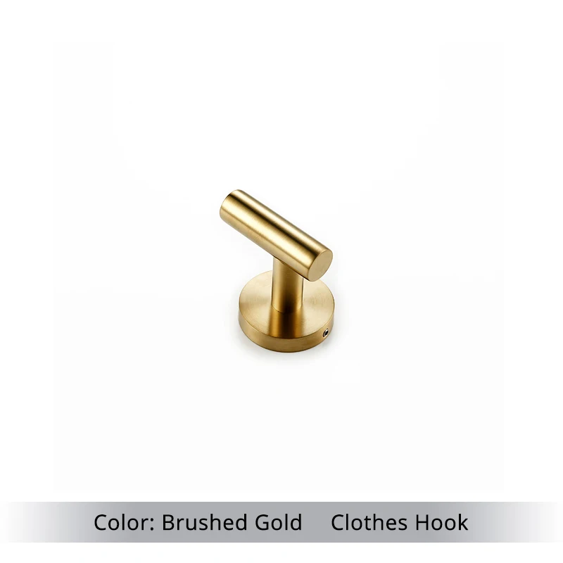 Set Di Accessori Bagno 4 Pezzi Oro Spazzolato | Portasciugamani 50 Cm, Anello, Porta Rotolo E Gancio | Acciaio Inox Moderno