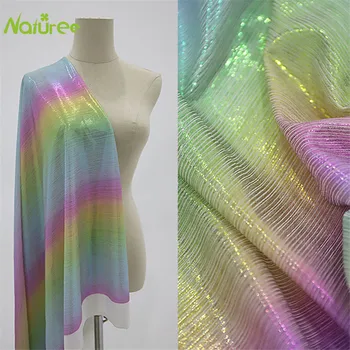 

50cm*142cm Laser Elastic Spandex Fabric Swimsuit National Costume Stage Performance Garment Fabric