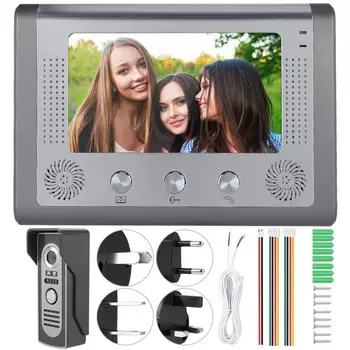 

7inch Wired Night Vision Camera Video Intercom Doorbell Door Phone 110-240V smart doorbell