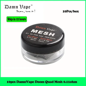 

10pcs Replacement Coil DamnVape Doom Quad Mesh Coil 0.11ohm for DamnVape Doom Mesh RTA Tank Atomizer E Cigarette RTA