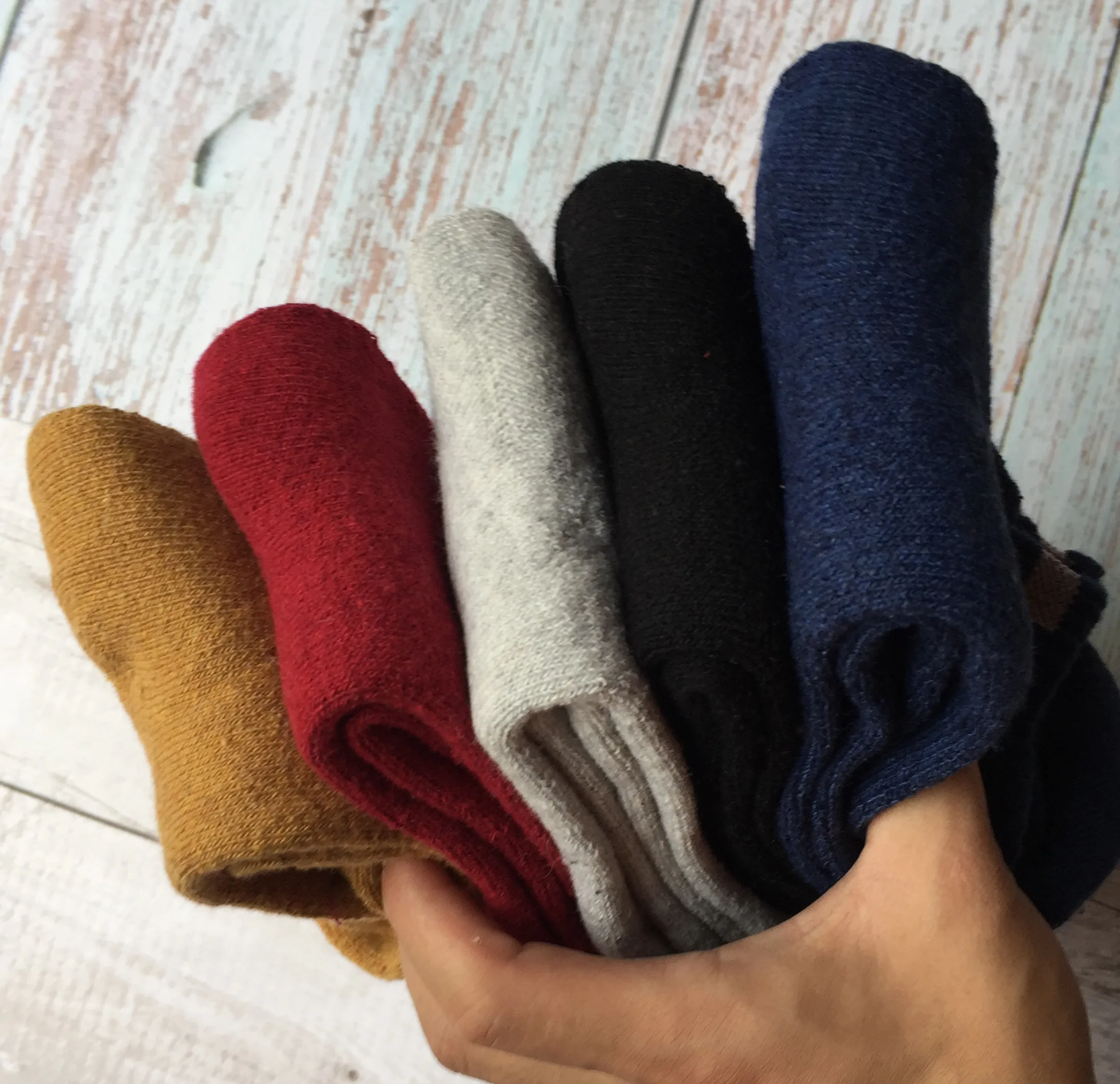 Zaolihu 5 Pairs Winter Thick Women Socks Wool Looped Pile Hot Warm Men Dress Cotton Socks Snow Floor Crew Socks Middle Size