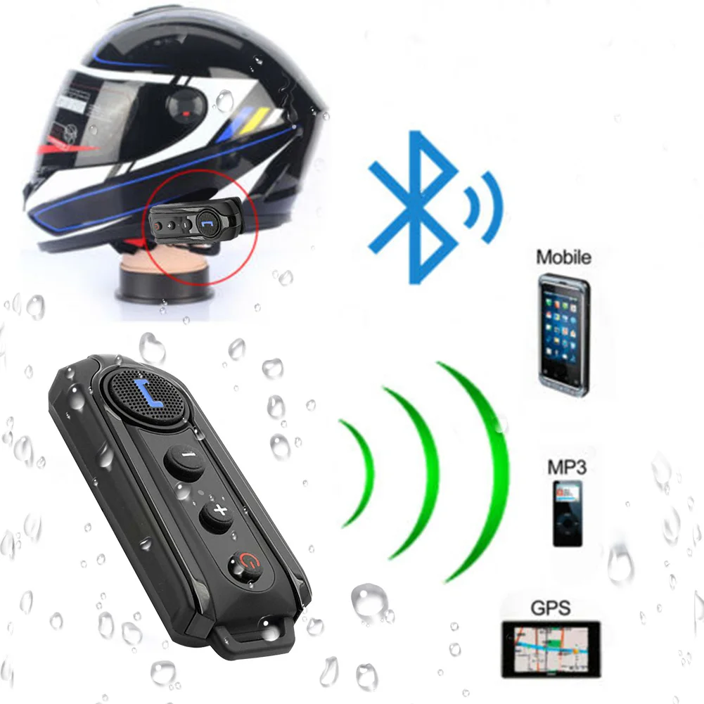 Стерео музыка гарнитура шлем Bluetooth для мотоцикла на голову Универсальный Легко установить водонепроницаемый переговорные FM радио полезные