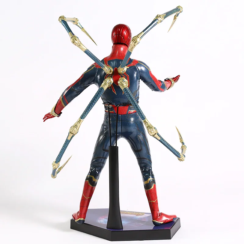 Горячие игрушки Мстители Бесконечность войны Железный паук Питер Паркер ПВХ фигурка Коллекционная модель игрушки(настоящая одежда