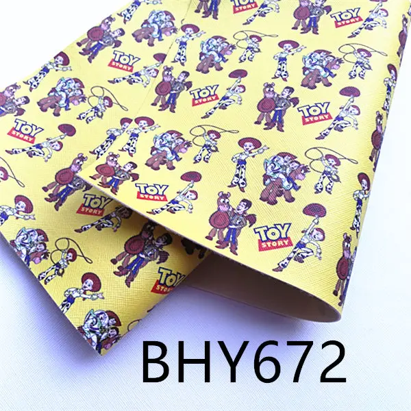 BHY672 20*33 см А4 мультфильм печать синтетическая кожа ткань для DIY аксессуары BHY667 - Цвет: BHY672