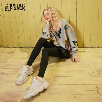 

ELFSACK Black Solid Minimalist Style Elastic Waist Skinny Pants Women 2020 Spring New Pure Ladies Casual Basic Daily Trousers