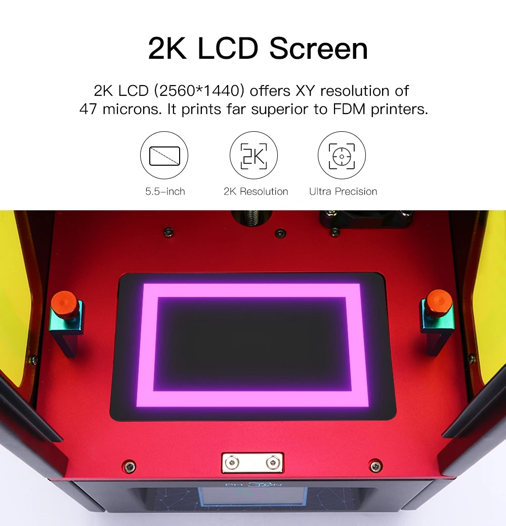 ANYCUBIC Фотон 3d принтер 405nm Смола SLA UV-LED цветной TFT экран настольный 3d принтер комплект 3d Drucker impressora