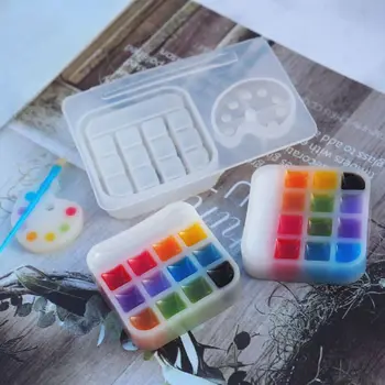 

Pigment Brush Paint Tray Box Keychain Pendant Resin Casting Mold Jewelry Tools WXTB