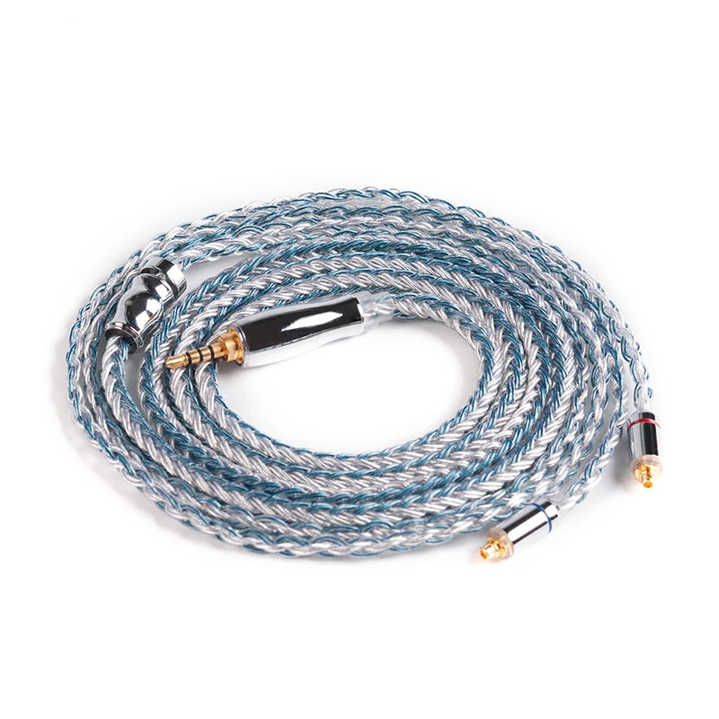 Yinyoo 16 Core High Purity Silver Plated Cable 2.5/3.5/4.4MM With MMCX/2PIN/QDC TFZ FOR KZZS10Pro AS10 ZSNPRO C12 V90 BLON BL-03 - Color: 2.5MMCX