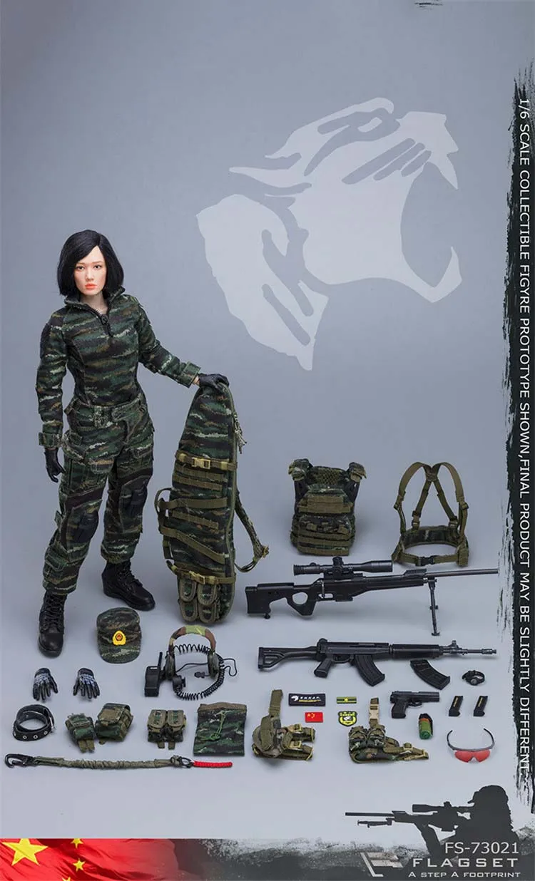 1/6 масштаб FS-73021 женский Solider Снайпер фигурка китайский снег леопарро коммандер модель для фанатов праздничные подарки