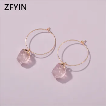 

ZFYIN Imitation Stone Drop Statement Earrings for Women-Pendant Dangle Earring