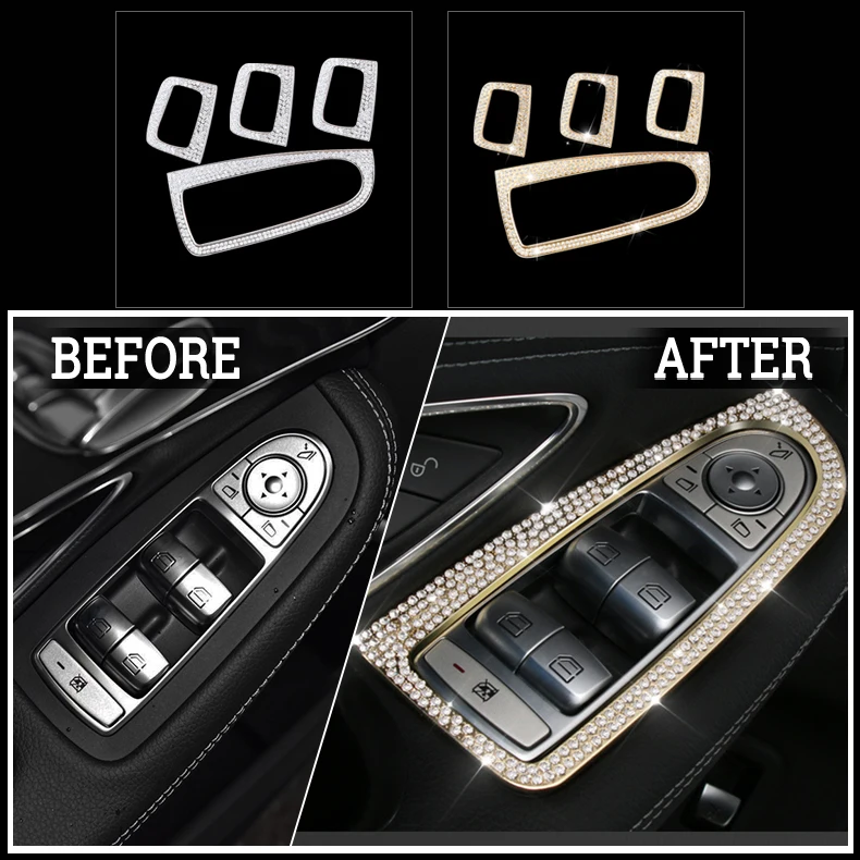 Для Mercedes Benz Аксессуары E Класс W212 W213 AMG Bling Наклейка Детали интерьера Украшения Отделка Ремонт Кристалл Сияющий Золотые наклейки Наклейка Женщины Мужчины Рулевое колесо ПЕРЕКЛЮЧАТЕЛЬ ПЕРЕКЛЮЧАТЕЛЯ ПЕРЕКЛЮЧ