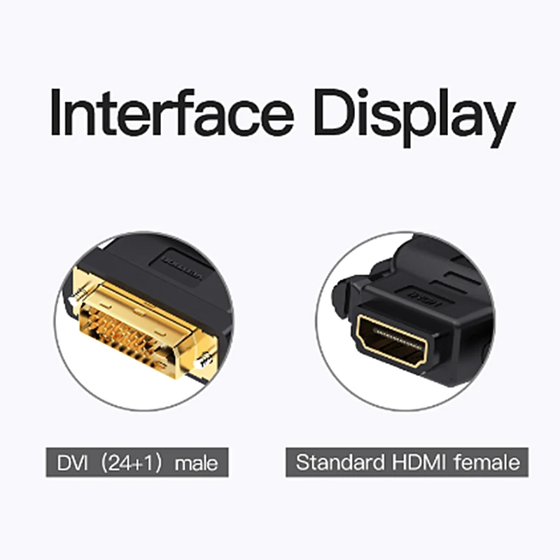 Vention DVI HDMI адаптер DVI 24+ 1 к HDMI конвертер мужчин и женщин 1080P HD ТВ разъем для ПК PS3 проектор ТВ коробка BLUE-RAY