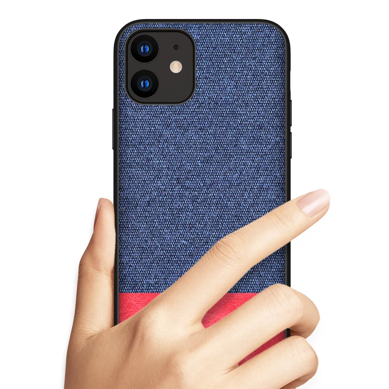 For iphone X XR XS Max 7 8 6 6s Plus Ultra Shockproof Back Cover Cloth Fabric Silicone Soft Edge Protect Case   For 11 Pro Max