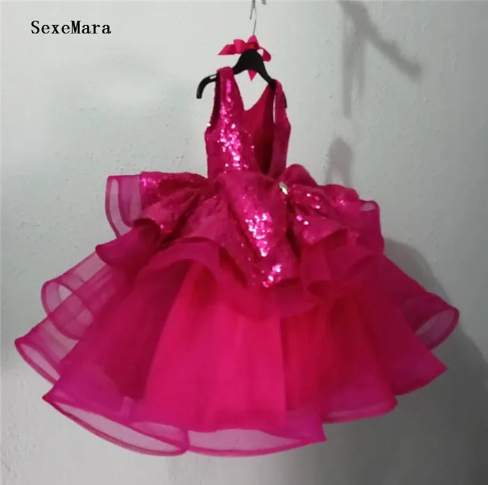 SexeMara кристаллы, блестки Одежда для маленьких девочек 3 мес.-24 мес., 1 год для маленьких девочек s платье для девочек на День рождения; Vestido День рождения платье принцессы