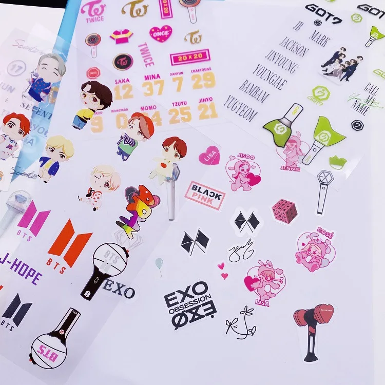 Kpop v jungkook jimin BALCKPINK GOT7 EXO дважды водонепроницаемые маленькие наклейки для ноутбуков