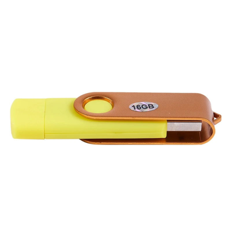 2 шт Usb Mini Memory Stick 16Gb Usb 2,0 флэш-накопитель Otg для удобного ПК-желтый и зеленый