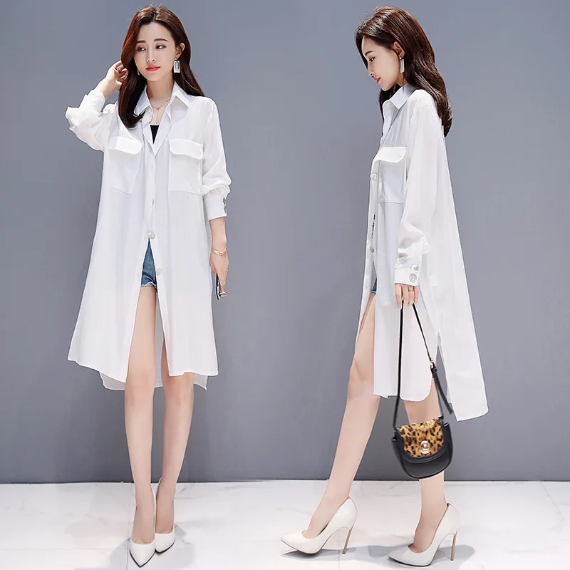 Photo Shoot Spring And Summer New Style Korean-style Loose And Plus-sized Ladies' Elegant Versitile Fashion Long-sleeved Sh